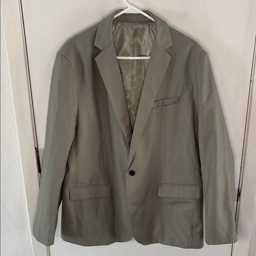 Sage green single button fully lined blazer sports coat Size XL